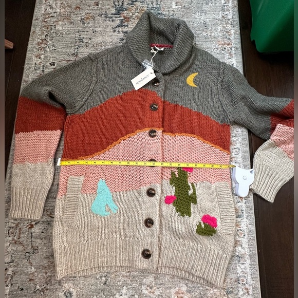 ‼️RARE‼️🎸Sundance🎸🔥NWT🔥Desert Evening Multicolor Button-Up Collared Cardigan - Picture 13 of 14